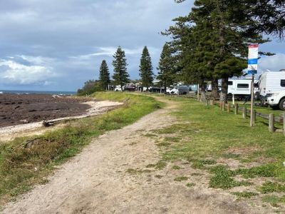 Foreshore land around the caravan park